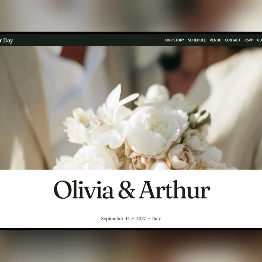 Our Day — Editorial Wedding Template — Ava Thiery Framer Template