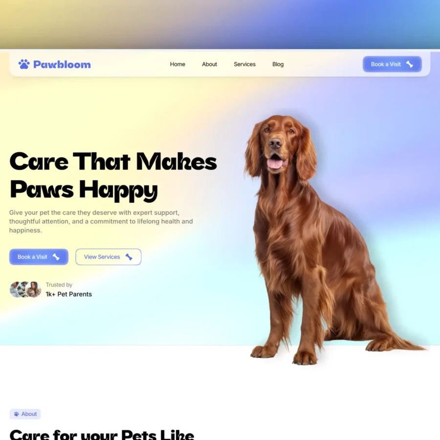 Pawbloom — Premium Petcare Template — Jitu Raut Framer Template
