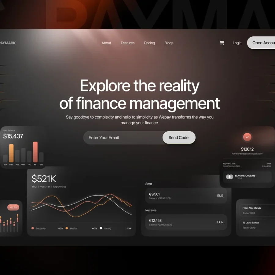 Paymark — Best finance SaaS template — Finlay Studio Framer Template