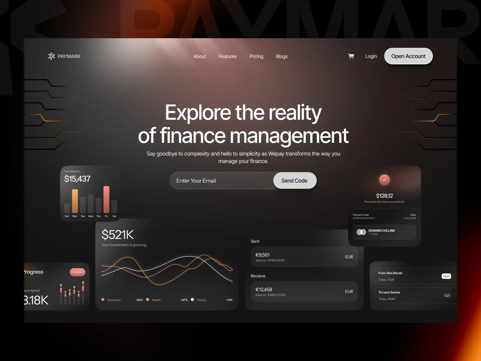 Paymark — Best finance SaaS template — Finlay Studio Framer Template