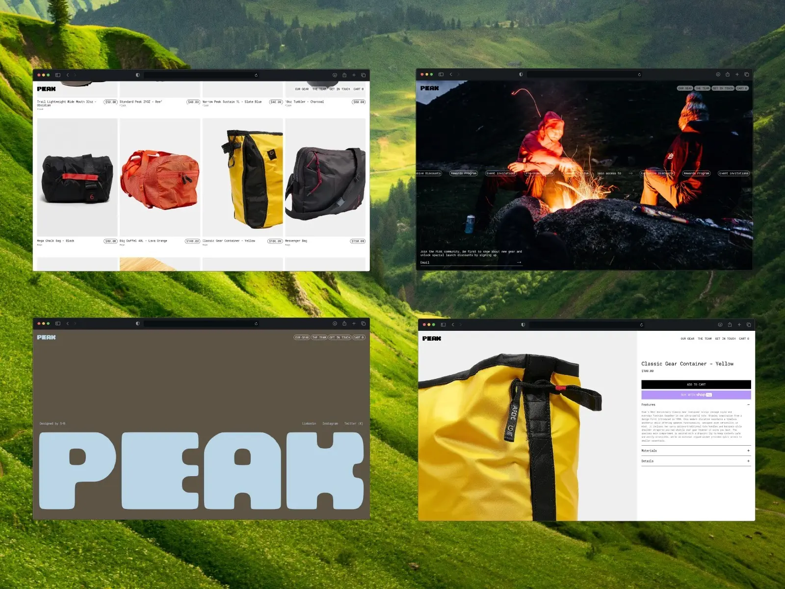 PEAK — Bold outdoor gear brand template