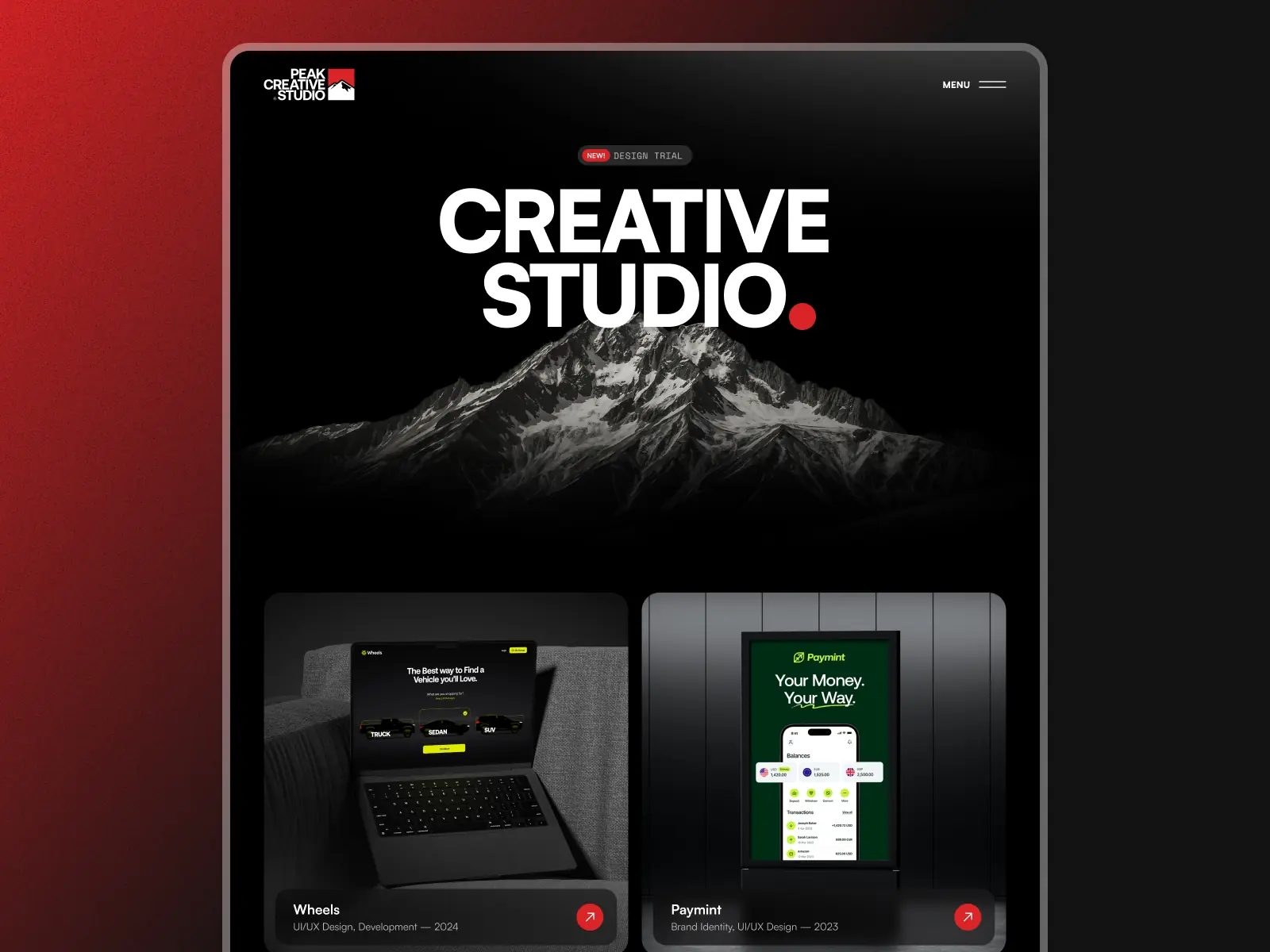 Peak Studio — Dark & bold. Built for agencies.