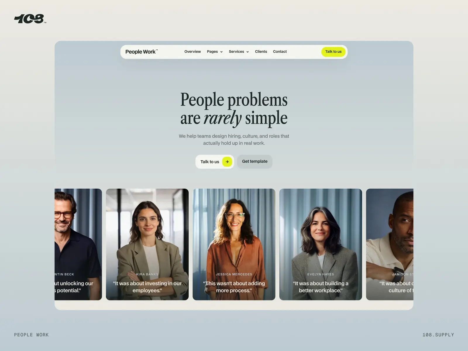 People Work™ — For Consultants and HR companies — 108™ Supply Framer Template