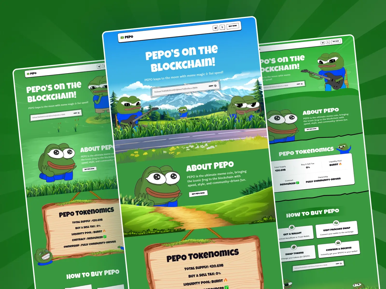 Website design featuring 