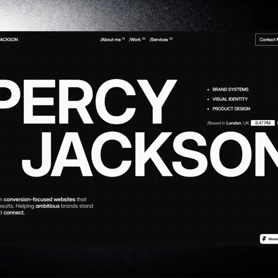 Percy Studio — For Brand Designers & Directors — Avesh Mishra Framer Template