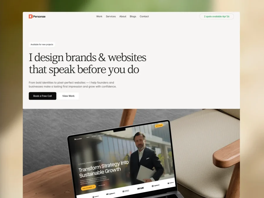 Personae — Brand & Portfolio Template — Vinayak Thakur Framer Template