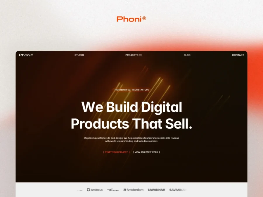 Phoni — Bold Studio Portfolio Template — Mohamed Latrach Framer Template