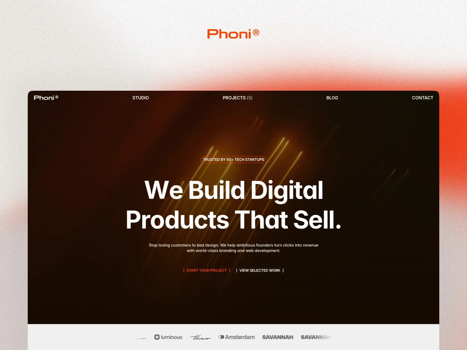 Phoni — Bold Studio Portfolio Template — Mohamed Latrach Framer Template