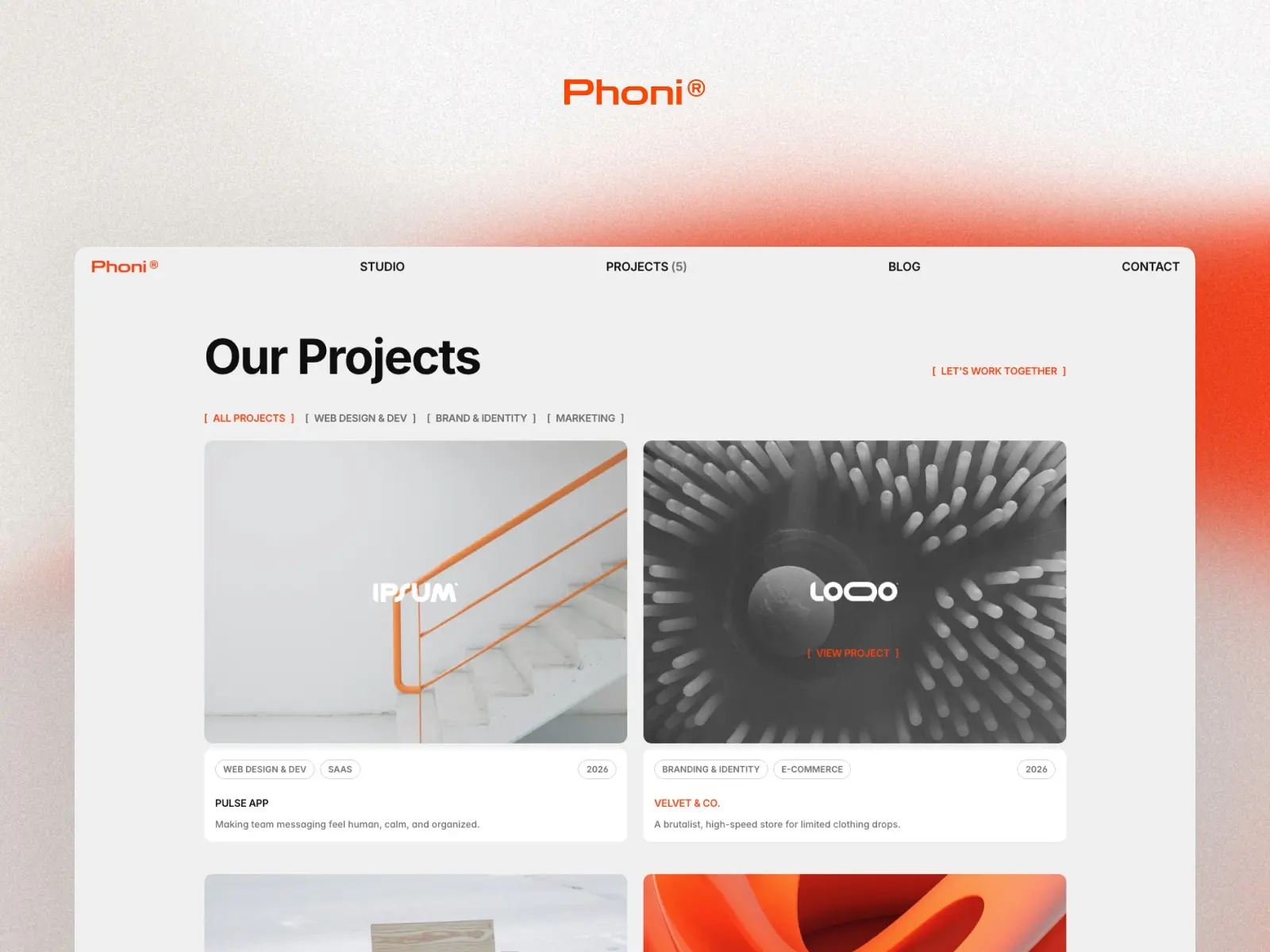Phoni — Bold Studio Portfolio Template