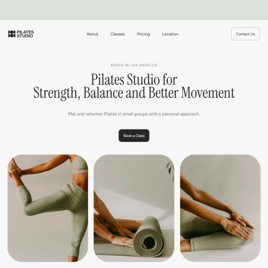 Pilates Lab — Pilates & Yoga Studio Template — Kate Loseva Framer Template