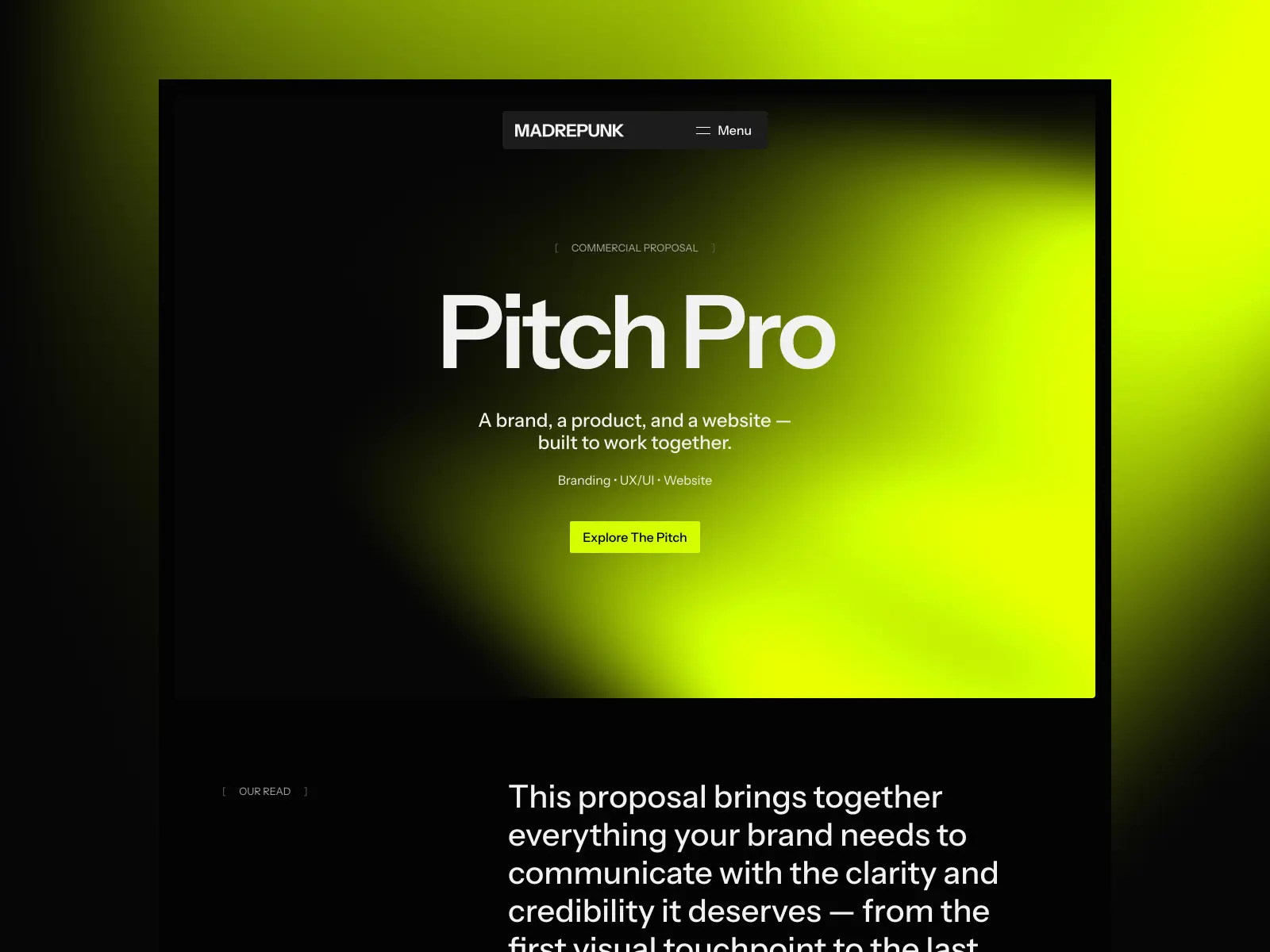 Pitch Pro — Proposals that close themselves. — Matheus Brandão Framer Template