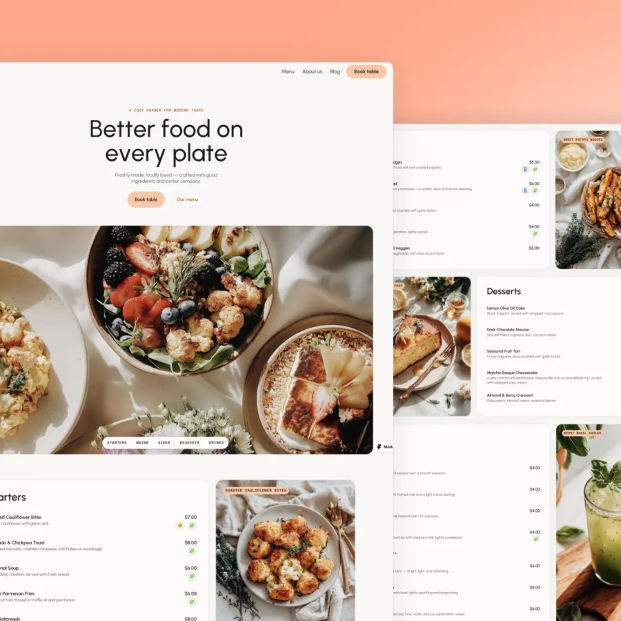 Plate — Cafe & Restaurant Template — Toni Järvinen Framer Template