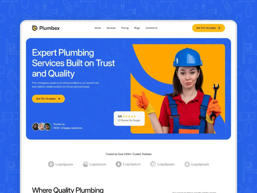 Plumbex — Plumbing Service Template — Pixcut Studio LLC Framer Template