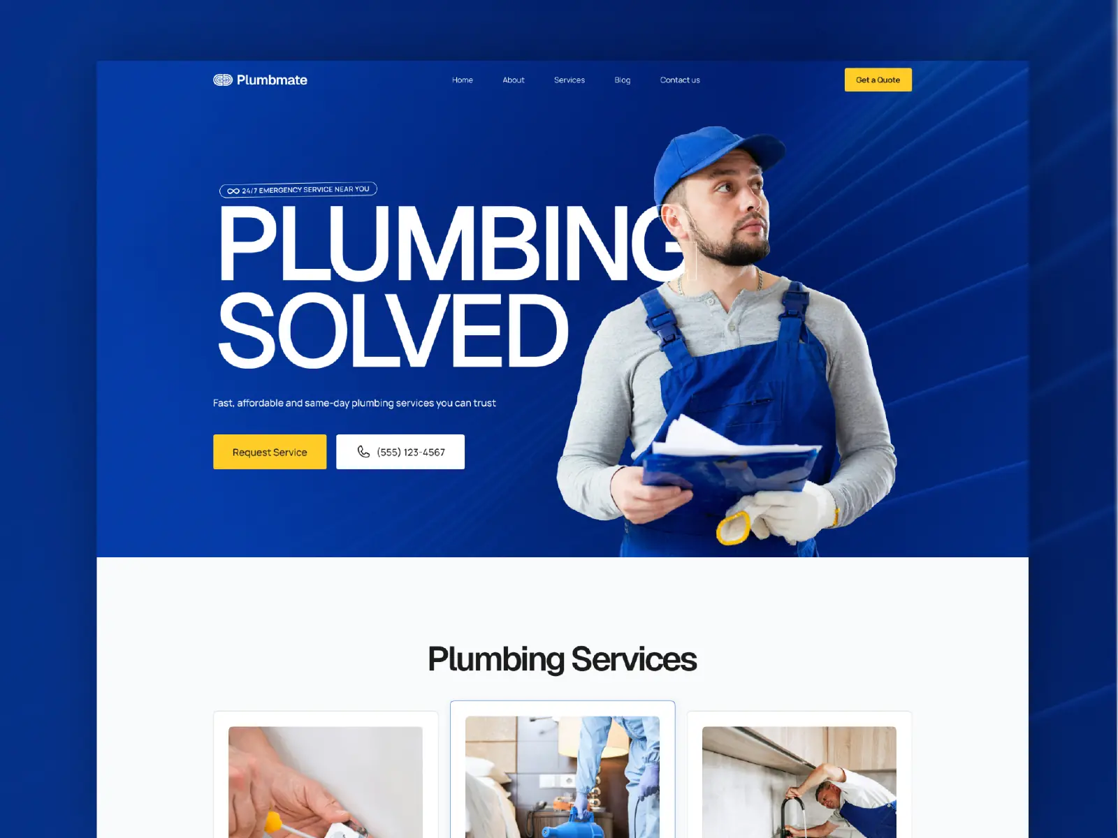 Plumbmate — Free Plumbing & Handyman Template — Bickyg Framer Template
