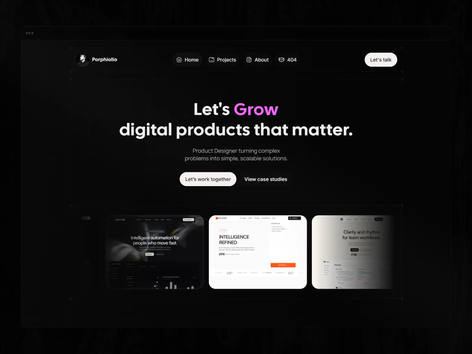 Porphiolio — Modern Portfolio Template — Alberto Horbaci Framer Template