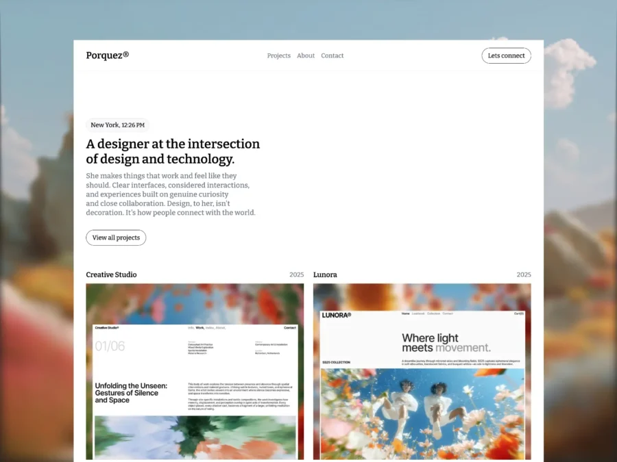 Porquez — Minimal Premium Portfolio Template — Anwar Raza Framer Template