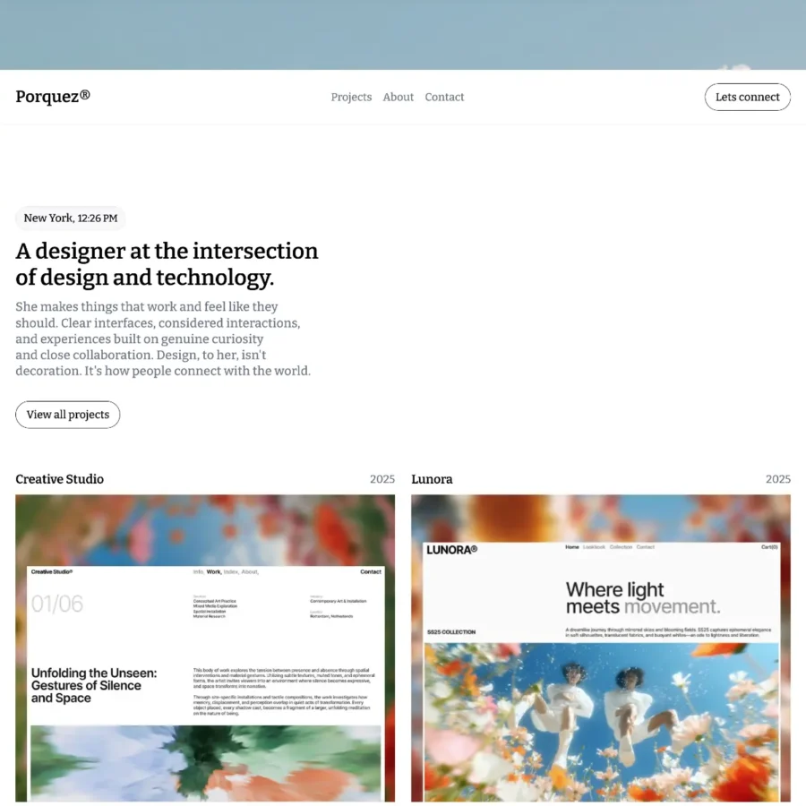 Porquez — Minimal Premium Portfolio Template — Anwar Raza Framer Template