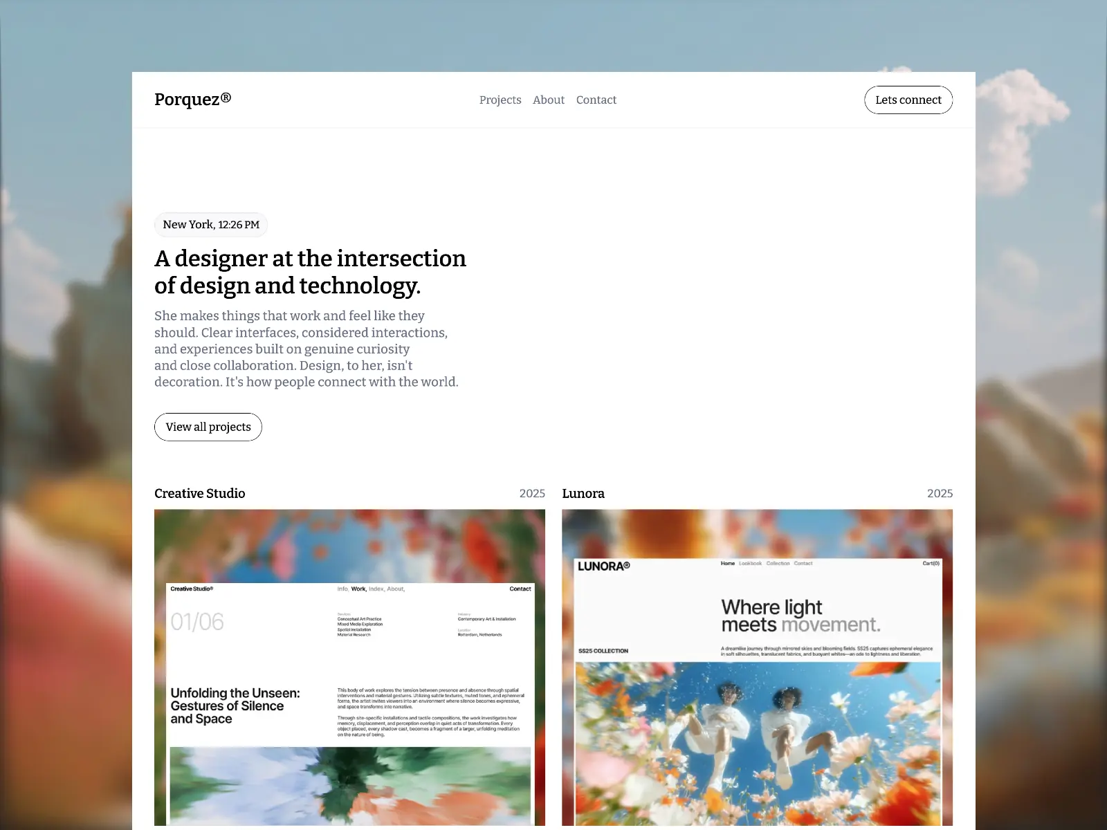 Porquez — Minimal Premium Portfolio Template — Anwar Raza Framer Template