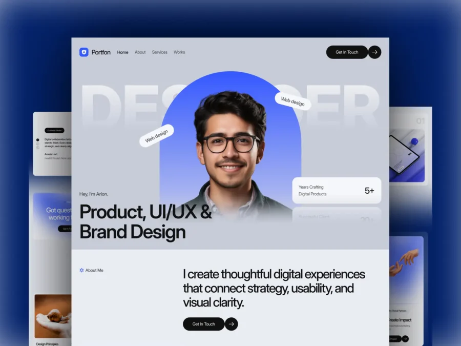 Portfon — Personal Portfolio Template — Pixcut Studio LLC Framer Template