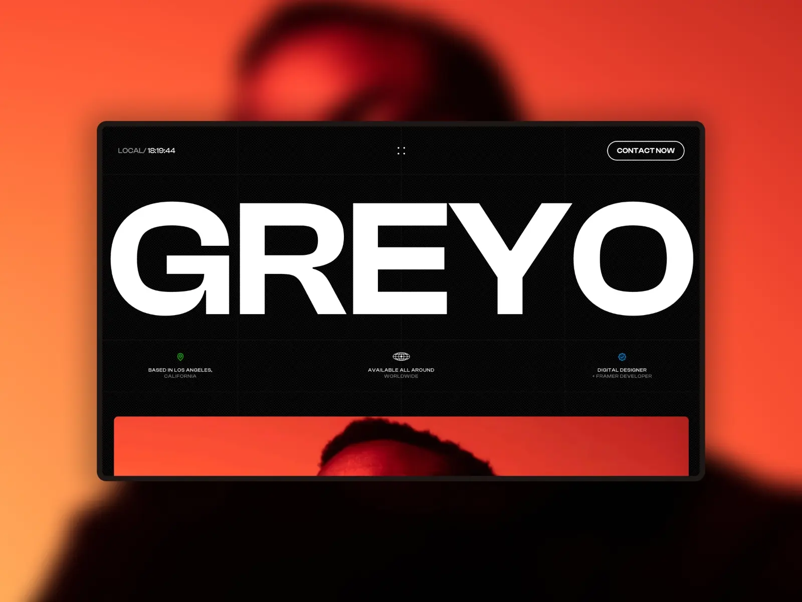 A bold website header with