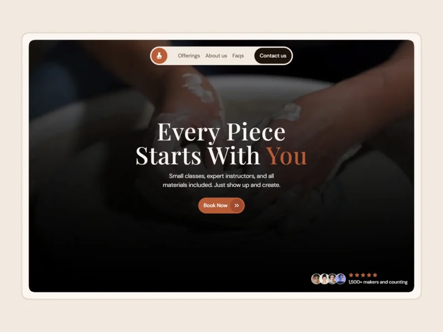 Pottery — A warm website template for potter — Jat Jat Framer Template
