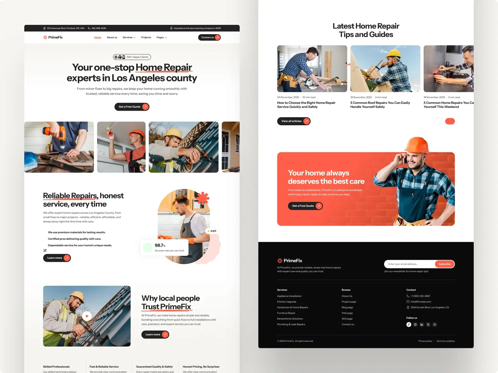 PrimeFix — Home Repair Framer Template