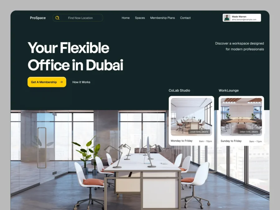 Pro Space — Modern coworking space for teams — Framer Dev Framer Template