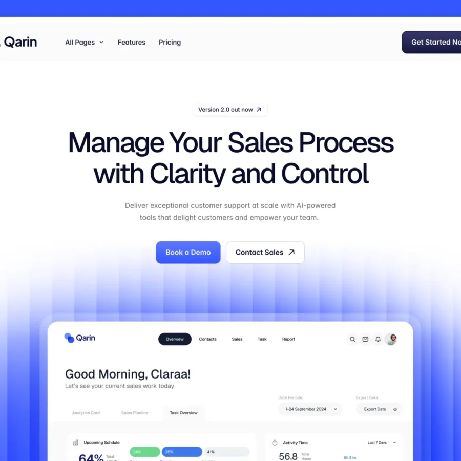 Qarin — SaaS, Startup & AI SaaS Template — UIPark Framer Template