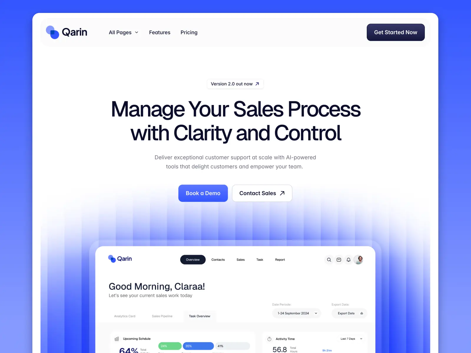 Qarin — SaaS, Startup & AI SaaS Template — UIPark Framer Template