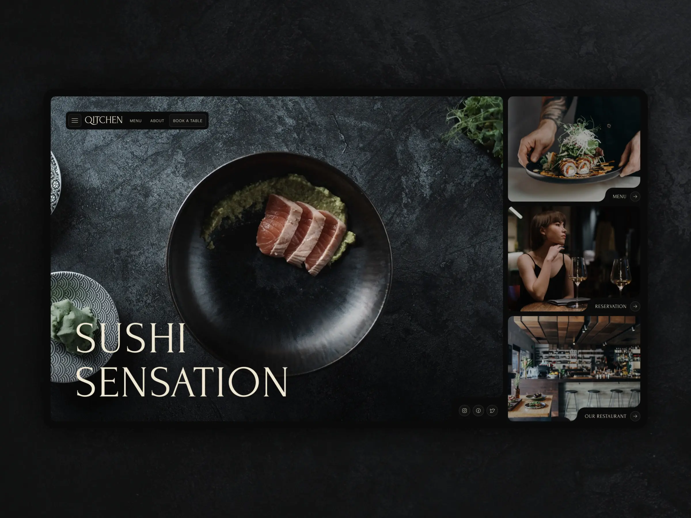 Qitchen — Restaurant Template — Pawel Gola Framer Template