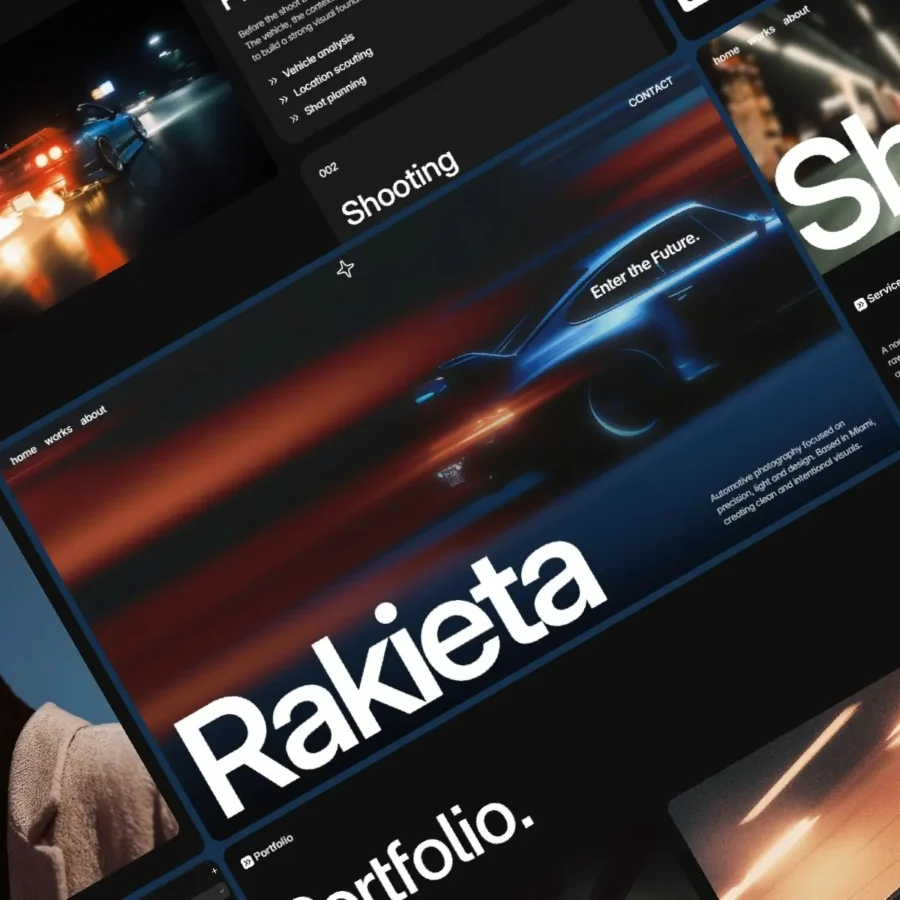 Rakieta — Automotive photography portfolio — Mickael zimmer Framer Template
