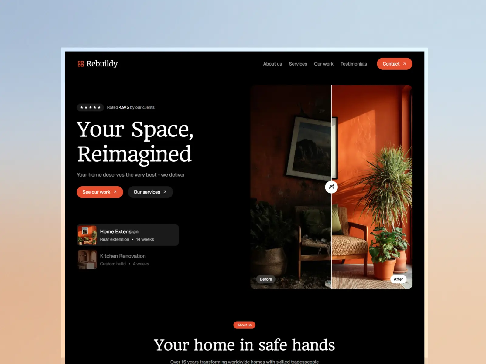 Rebuildy — Construction & Renovation Template — Nasir Nawaz Framer Template