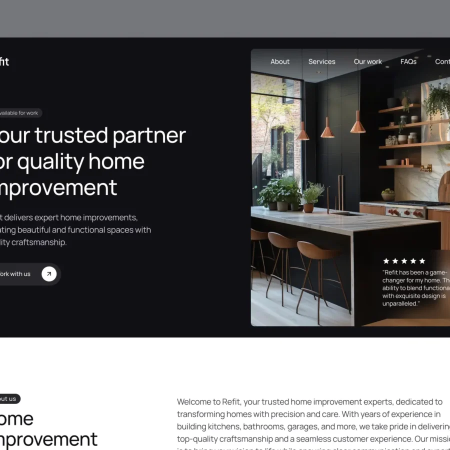 Refit — Construction & Renovation Template — JJ Gerrish Framer Template