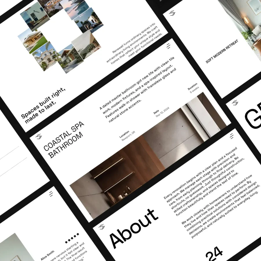 Renewall — Minimalist Renovation Template — Varshaa T Framer Template