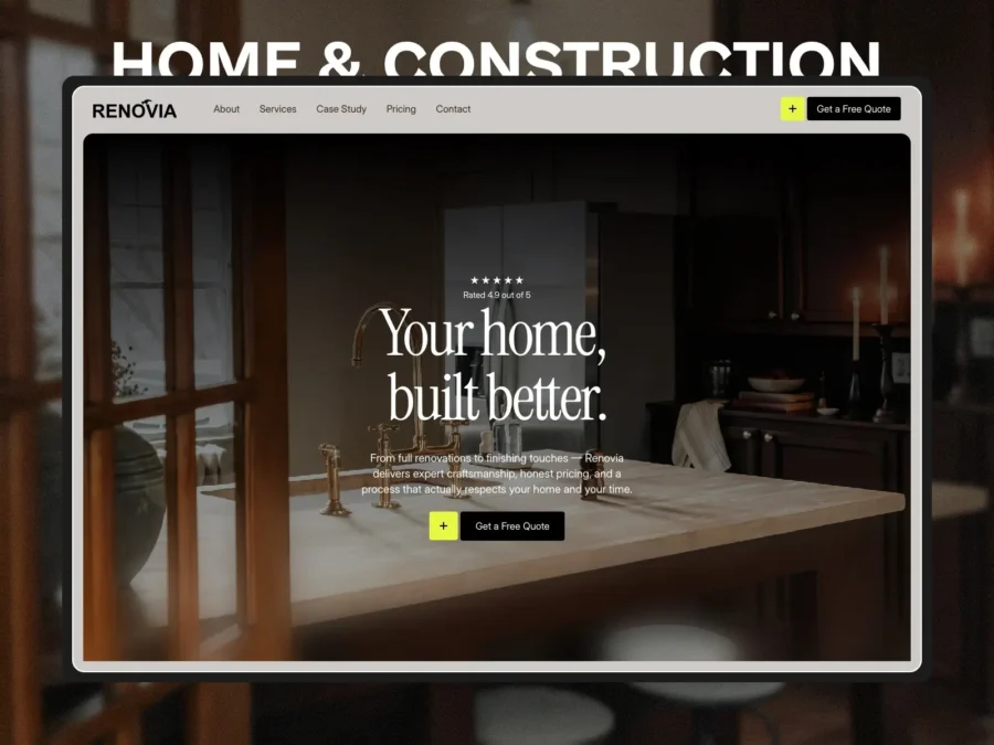 Renovia — Home Construction & Renovation — Irem Geldry Framer Template