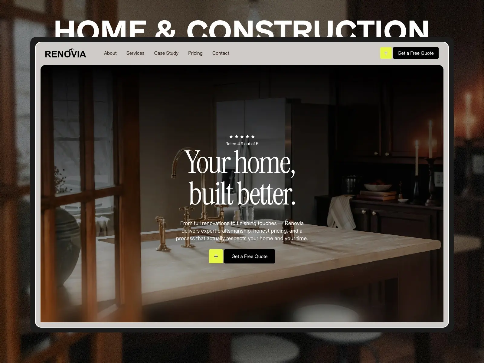 Renovia — Home Construction & Renovation — Irem Geldry Framer Template