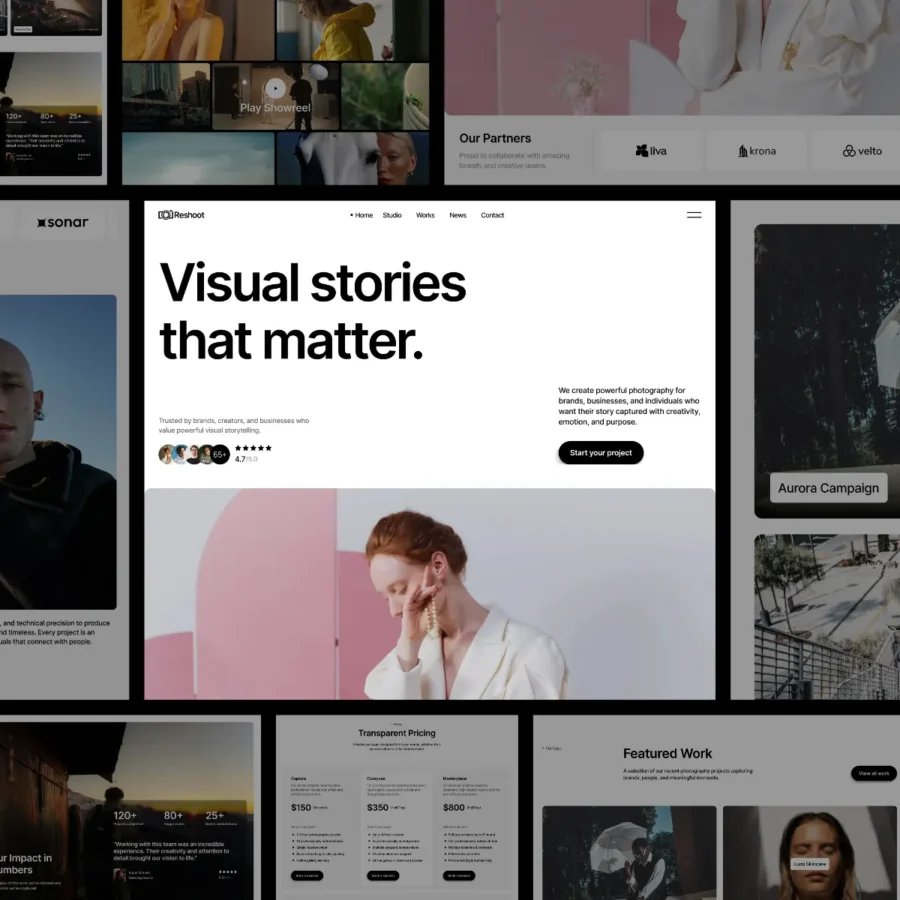 Reshoot — Photography Creative Agency — Erapee Framer Template