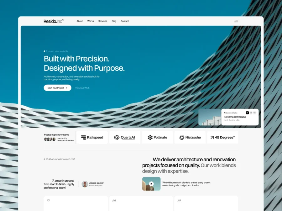 Resido — Made For Building Brands & Space — Aureus.Design Framer Template