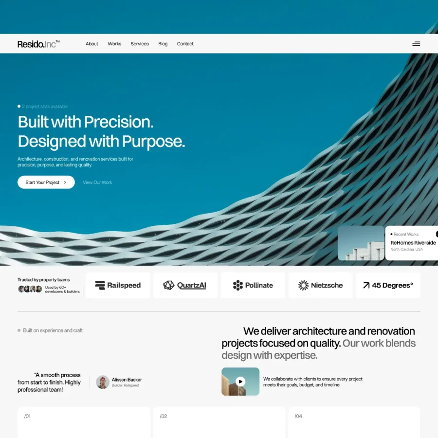 Resido — Made For Building Brands & Space — Aureus.Design Framer Template