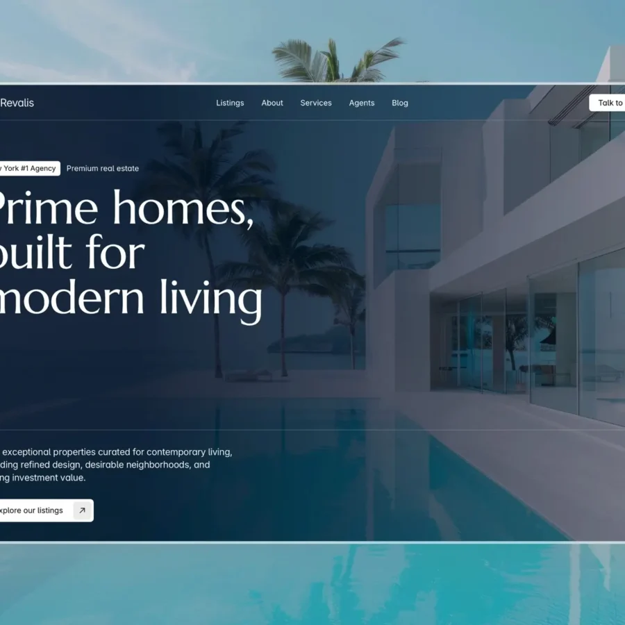 Revalis — Real estate agency — Bob from Flux Framer Template