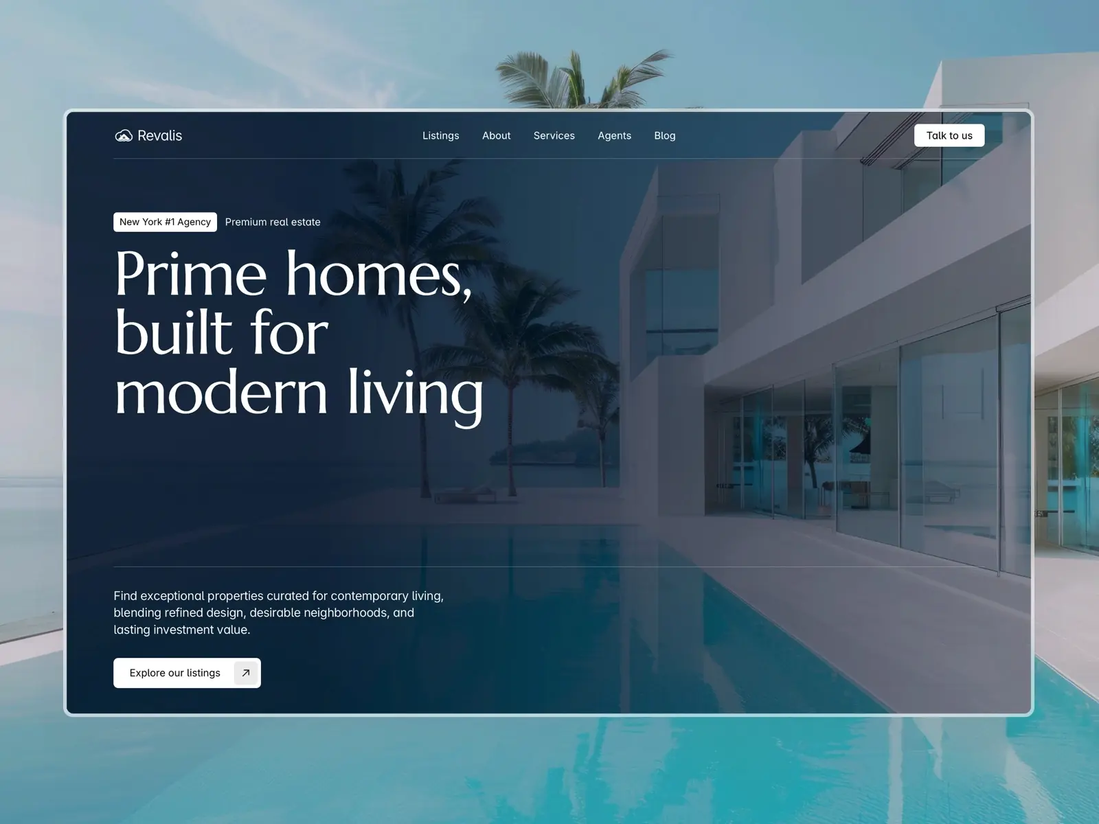 Revalis — Real estate agency — Bob from Flux Framer Template