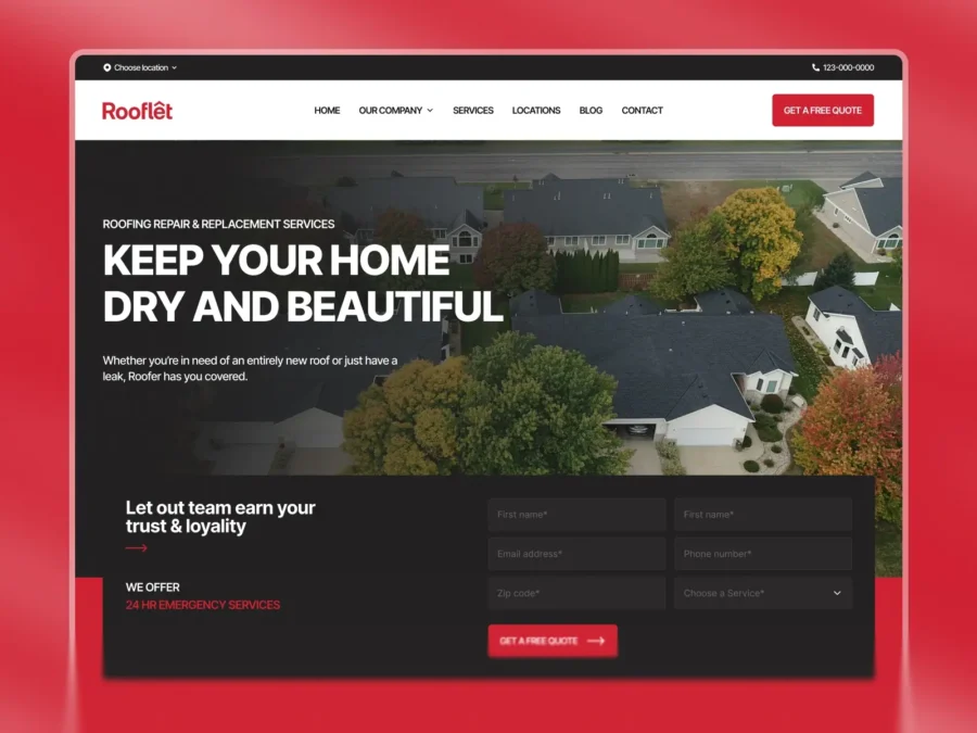 Rooflet — Roofing Framer Website Template — Arini Studio Framer Template