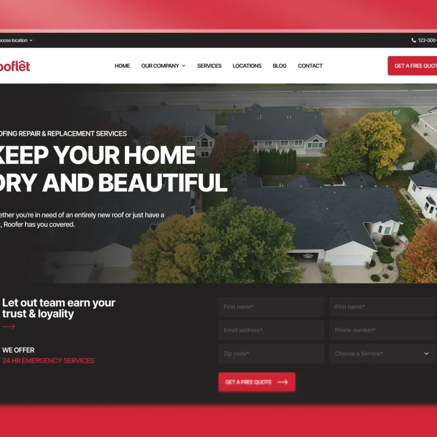 Rooflet — Roofing Framer Website Template — Arini Studio Framer Template