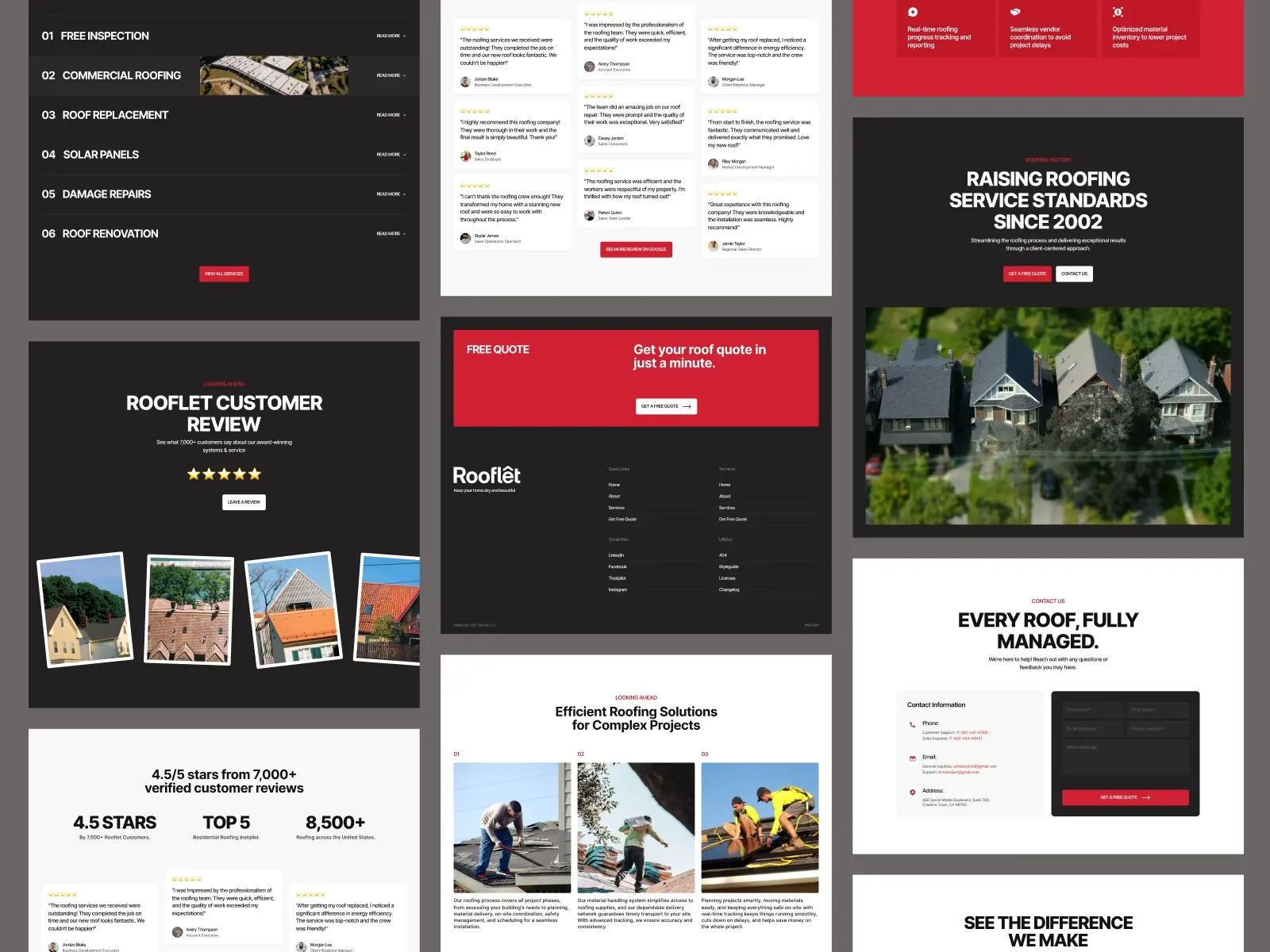 Rooflet — Roofing Framer Website Template