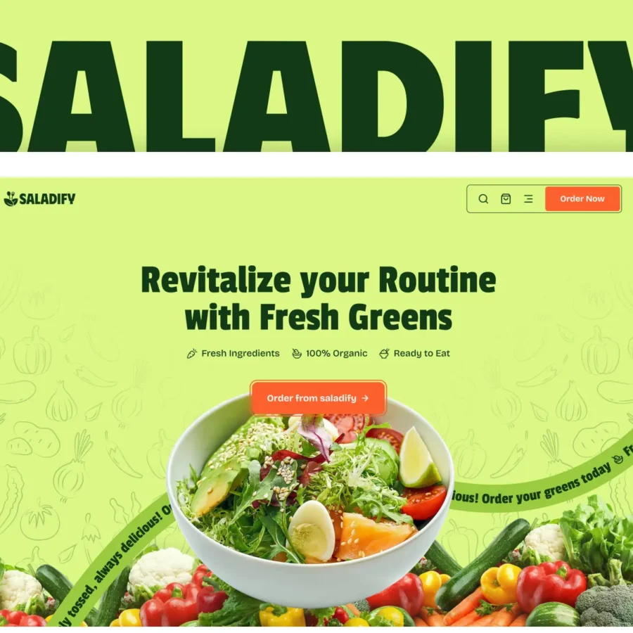 Saladify — Food & Restaurant Service Template — Ui Mile Framer Template