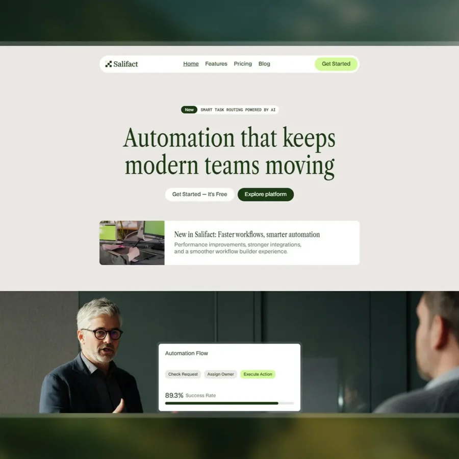 Salifact — Automation SaaS Website Template — Salim from Webestica Framer Template