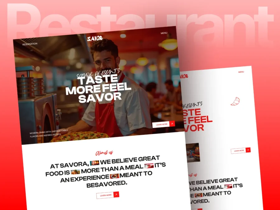 Savaro — Restaurant and Cafe Template — Mezario Framer Template