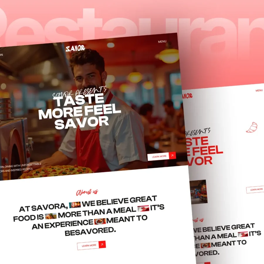 Savaro — Restaurant and Cafe Template — Mezario Framer Template