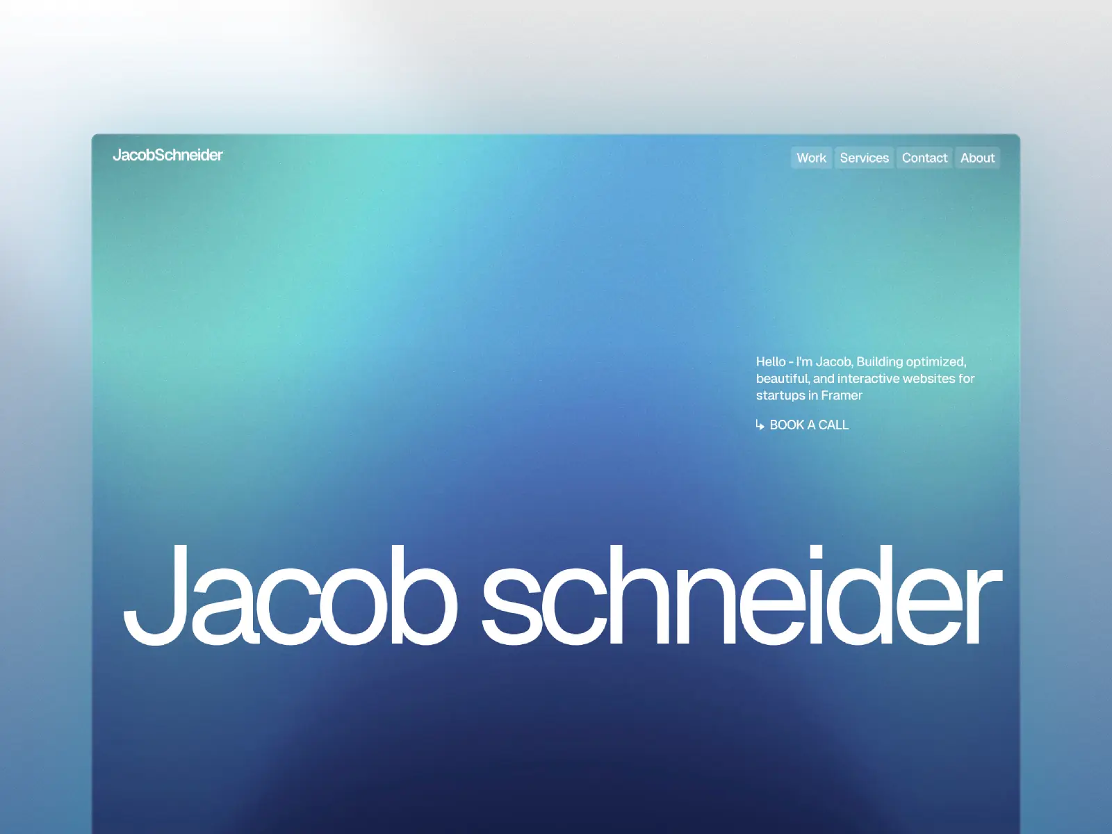 Schneider — interactive portfolio template — Jacob schneider Framer Template