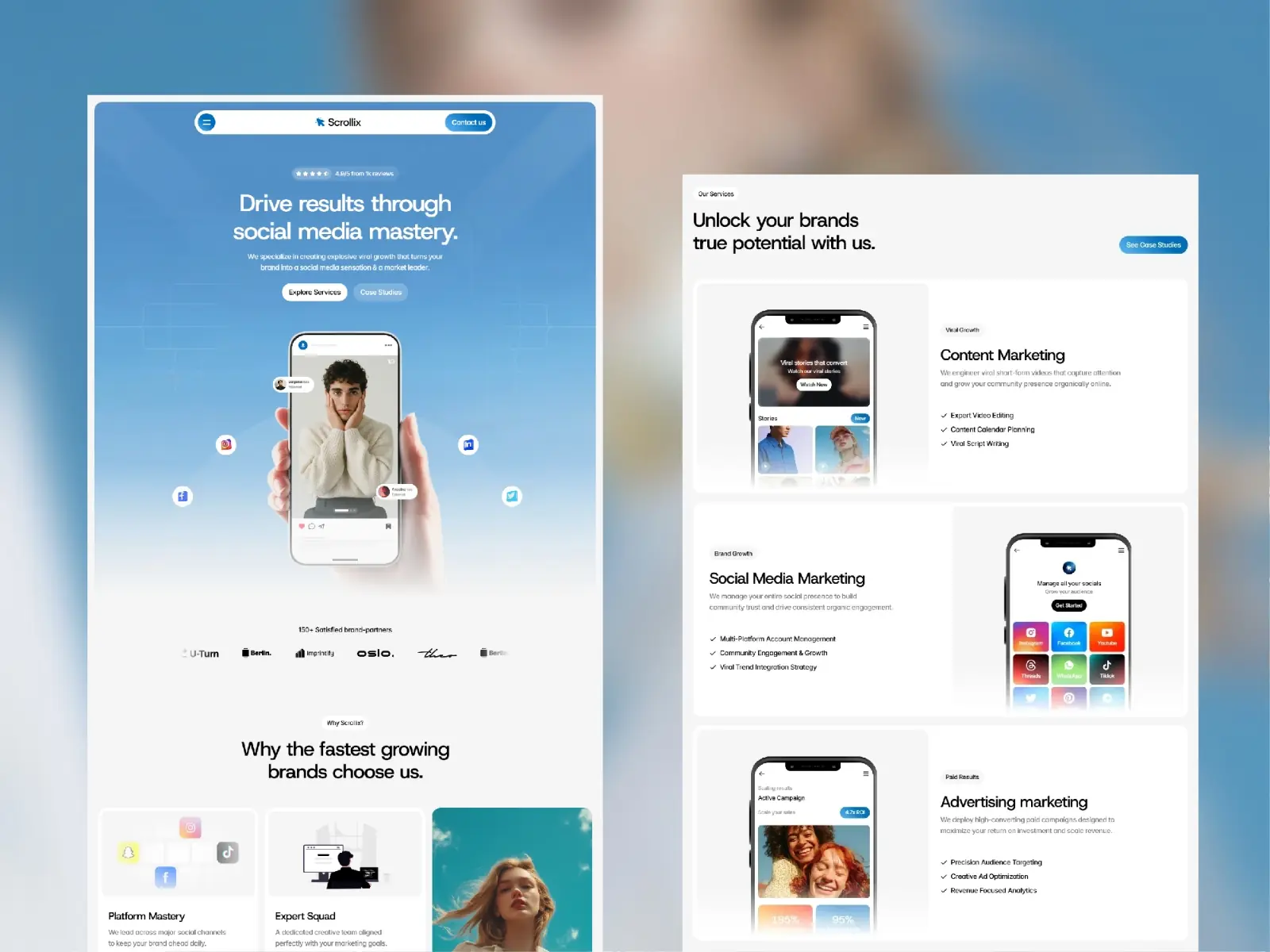Scrollix — Social Media Agency Template
